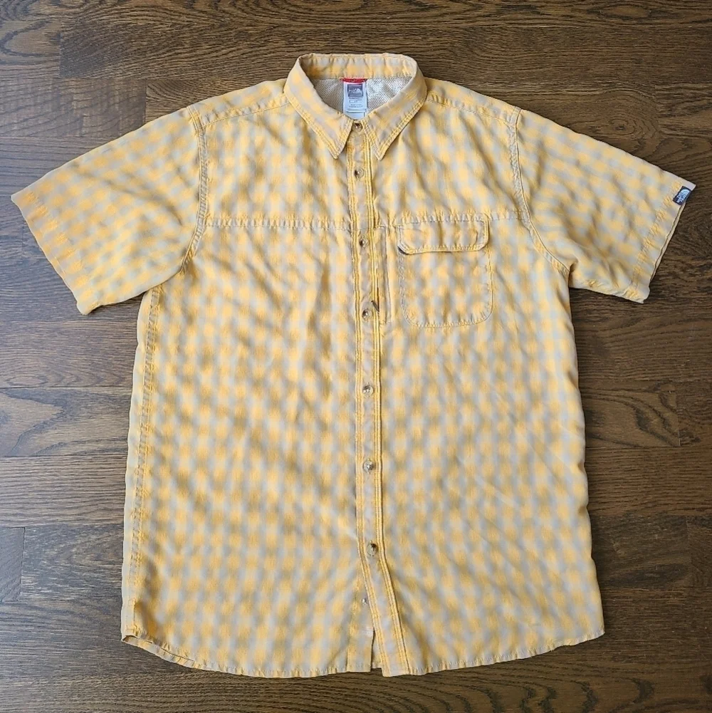 The North Face Men's Yellow Checkered Shirt Sz.L/G